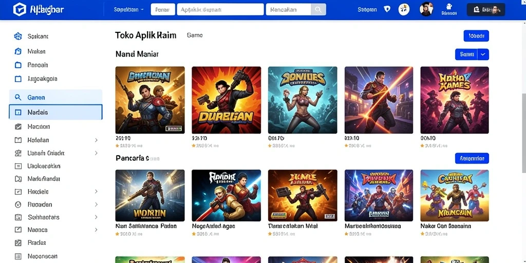 Tampilan awal game yang menarik dan dinamis.